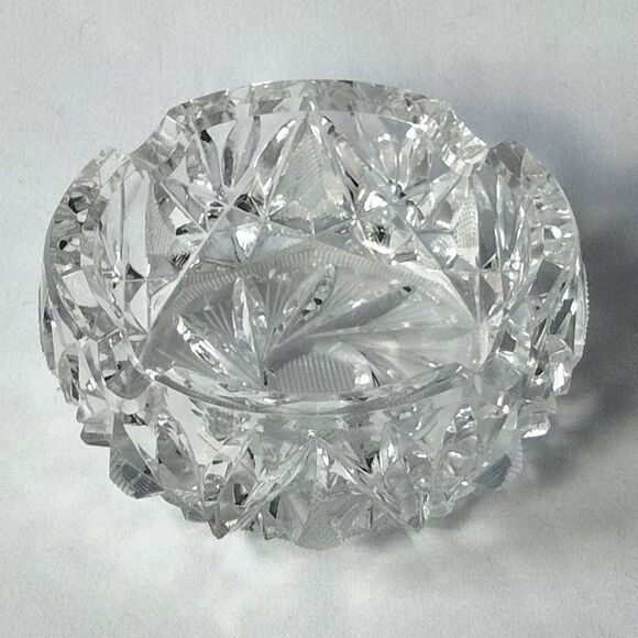 Heavy Cut Glass Bowl or Ashtray Vintage 70s - Picture 4 of 5